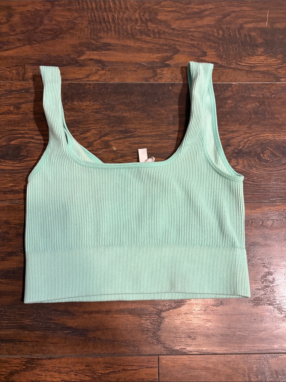 Zenana Outfitters Ribbed Square-Neck Crop Tank - Mint Green
